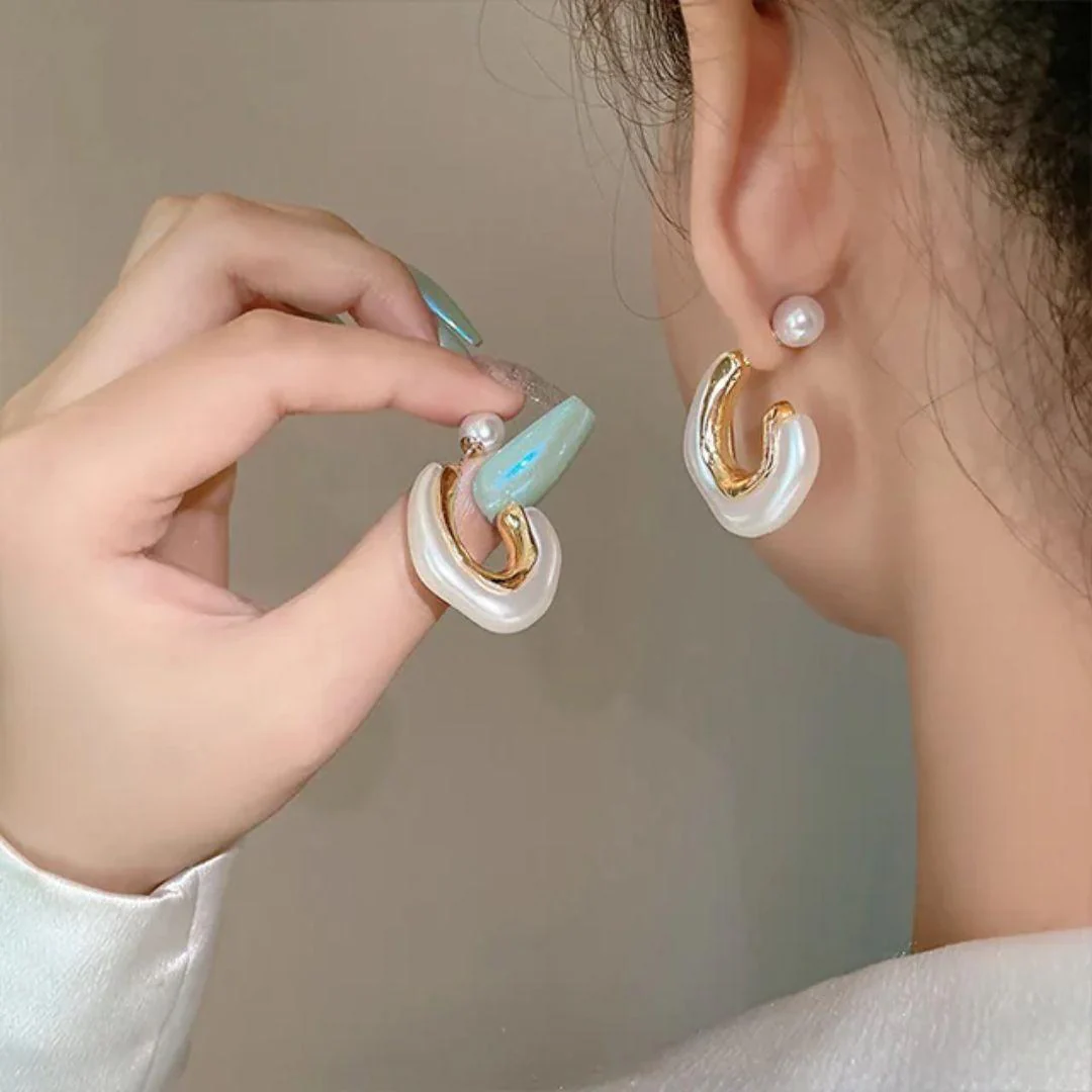 A Pearl Of Wisdom Hoop Earrings - Image 5