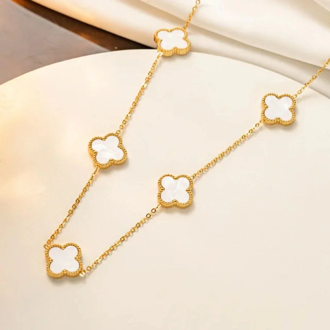 Golden Luck Clover Necklace - Image 3