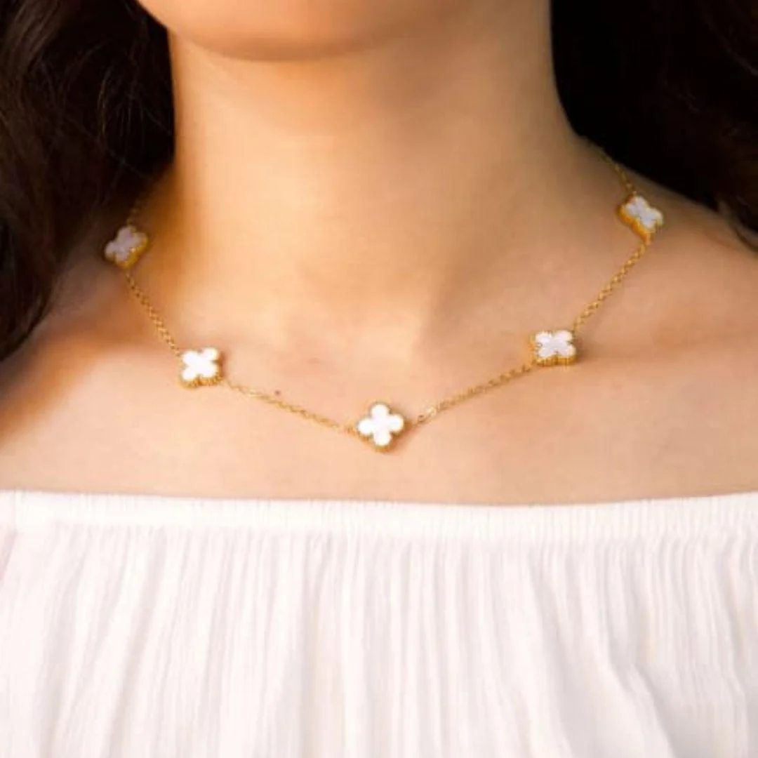 Golden Luck Clover Necklace - Image 4