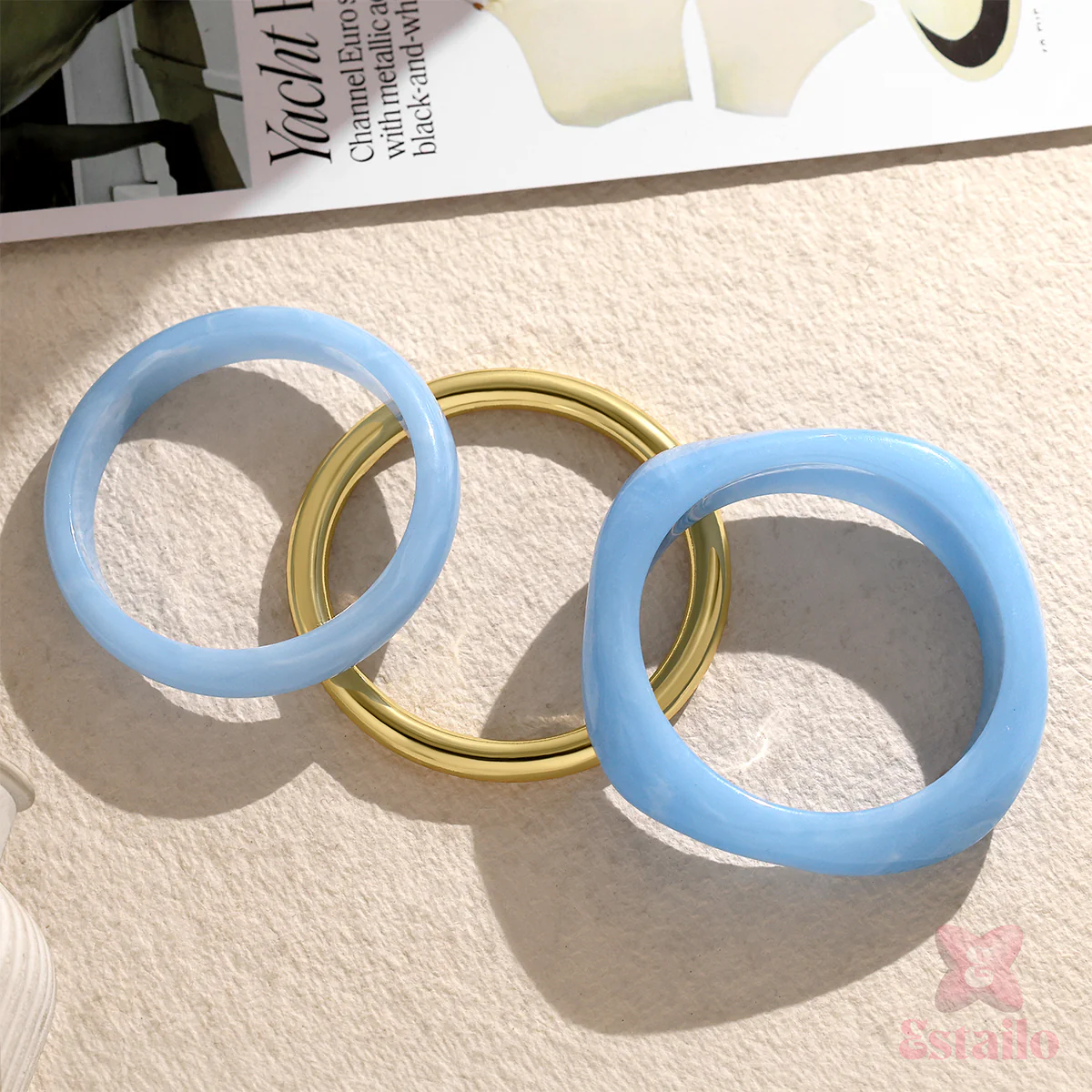 Azure Mist Stack Bangle Bracelet - Image 4