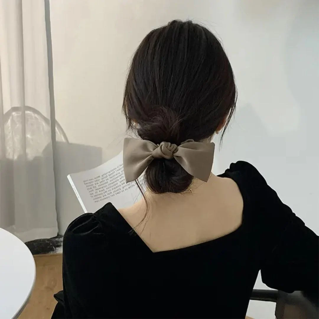 Beige Bow Scrunchie - Image 2