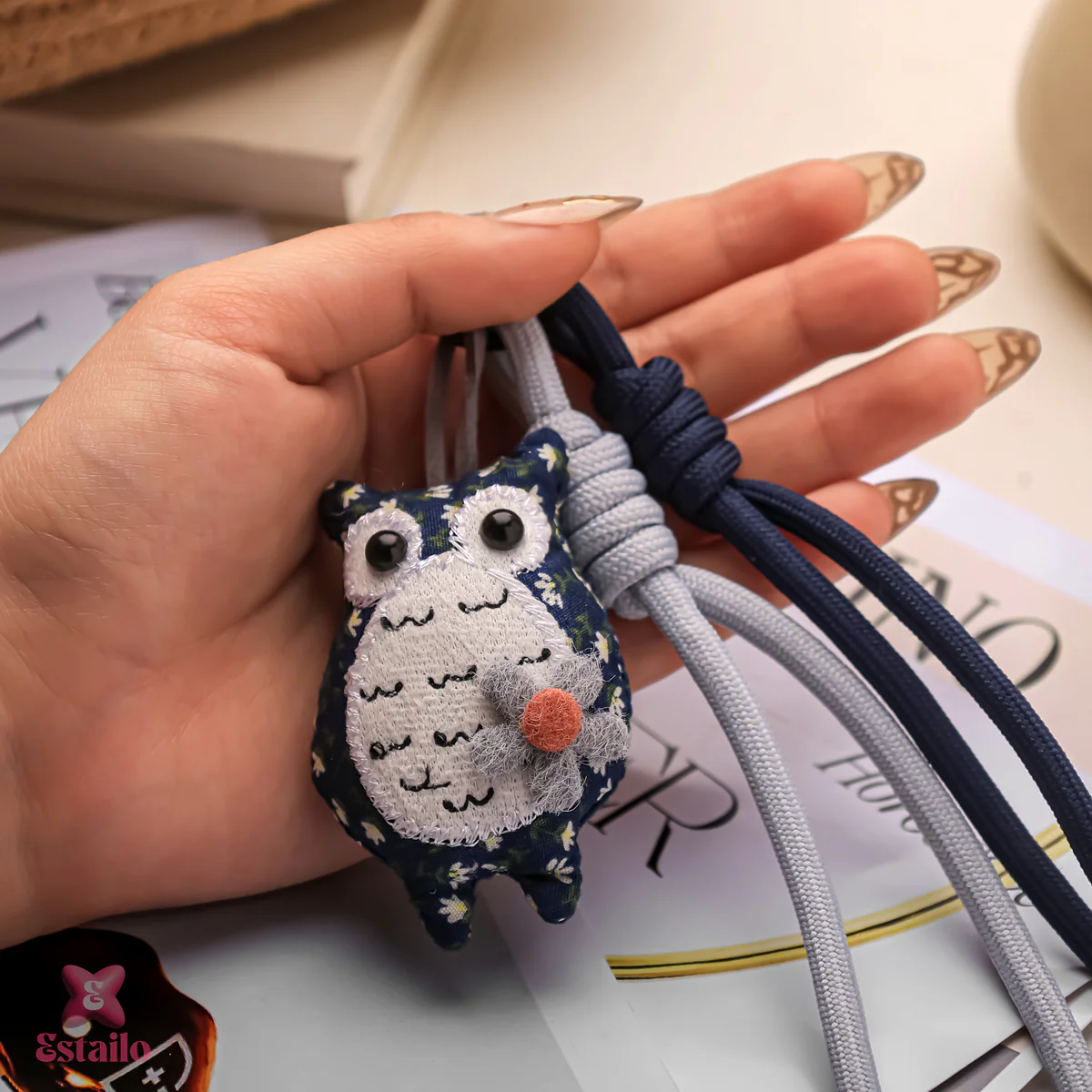 Blossom Belly Owl Bag Charm - Image 2