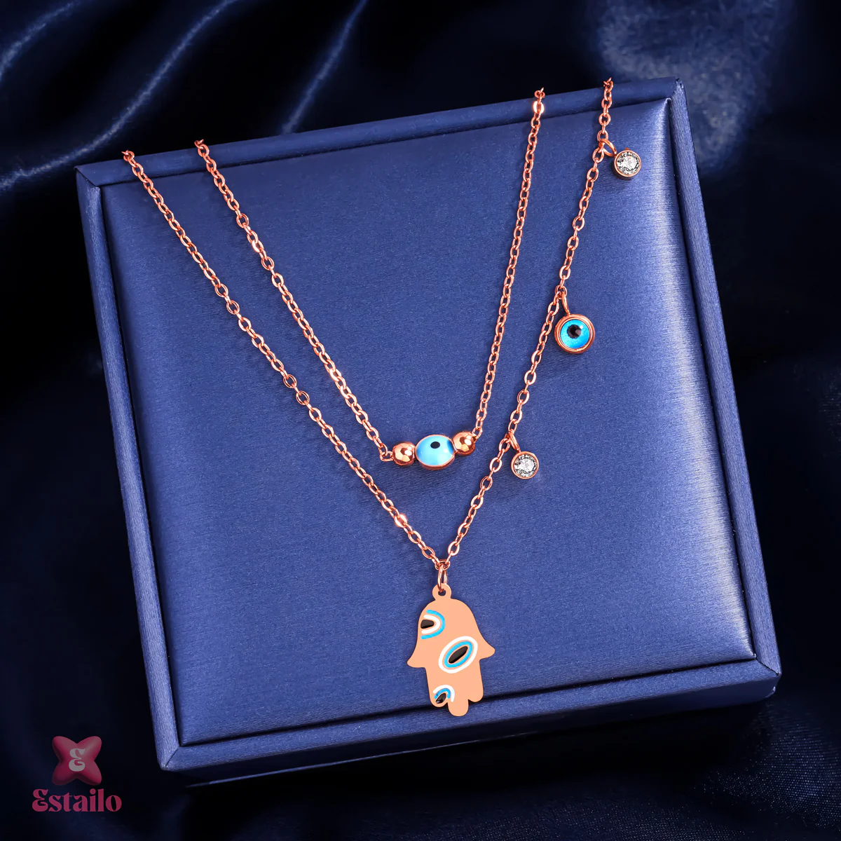 Blush Spark Evil-Eye Necklace - Image 2