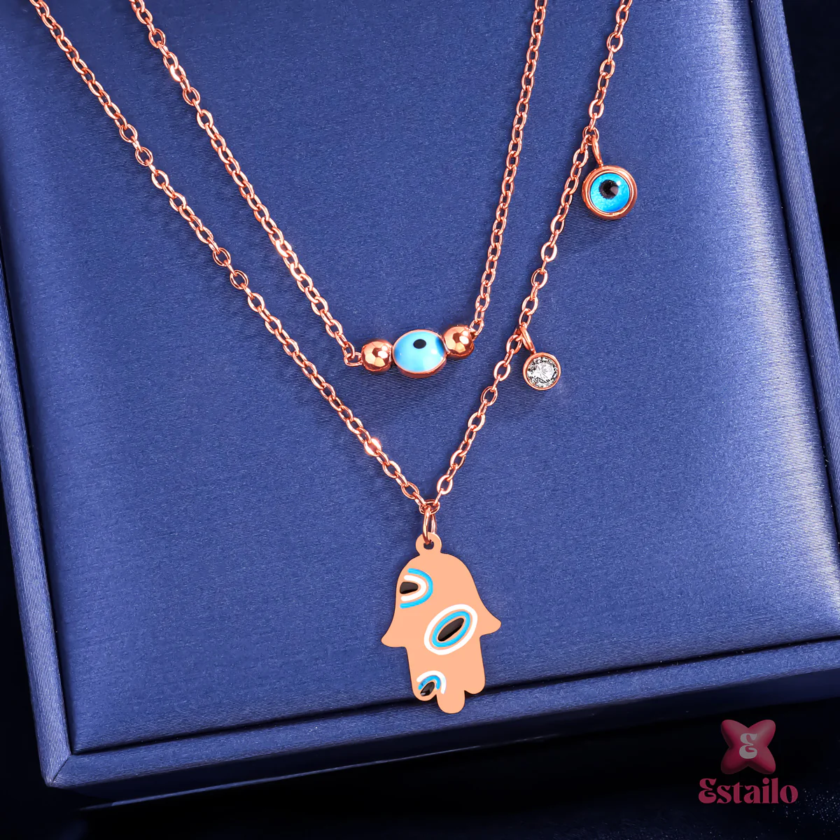 Blush Spark Evil-Eye Necklace - Image 3