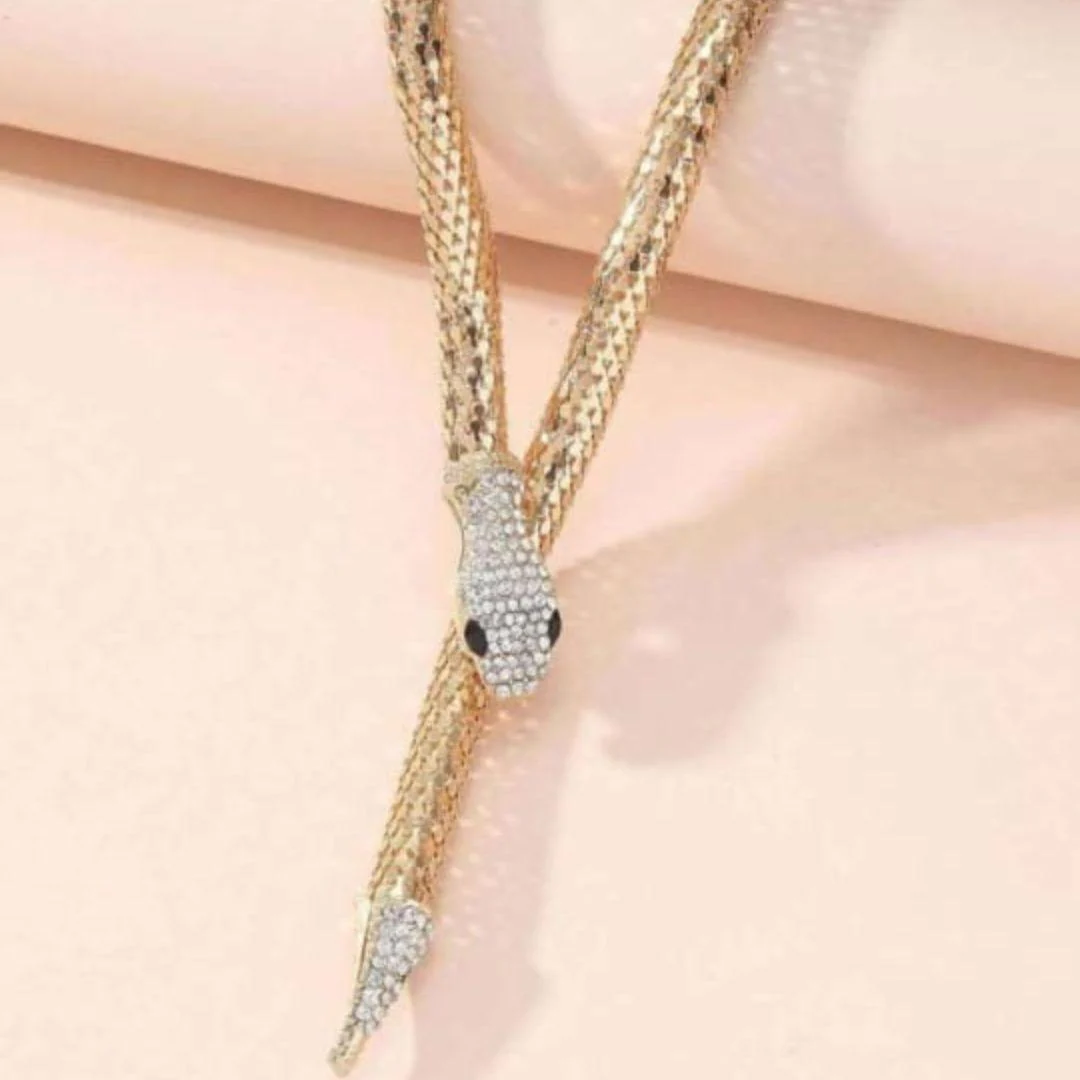 Bohemian Golden Snake Necklace - Image 4