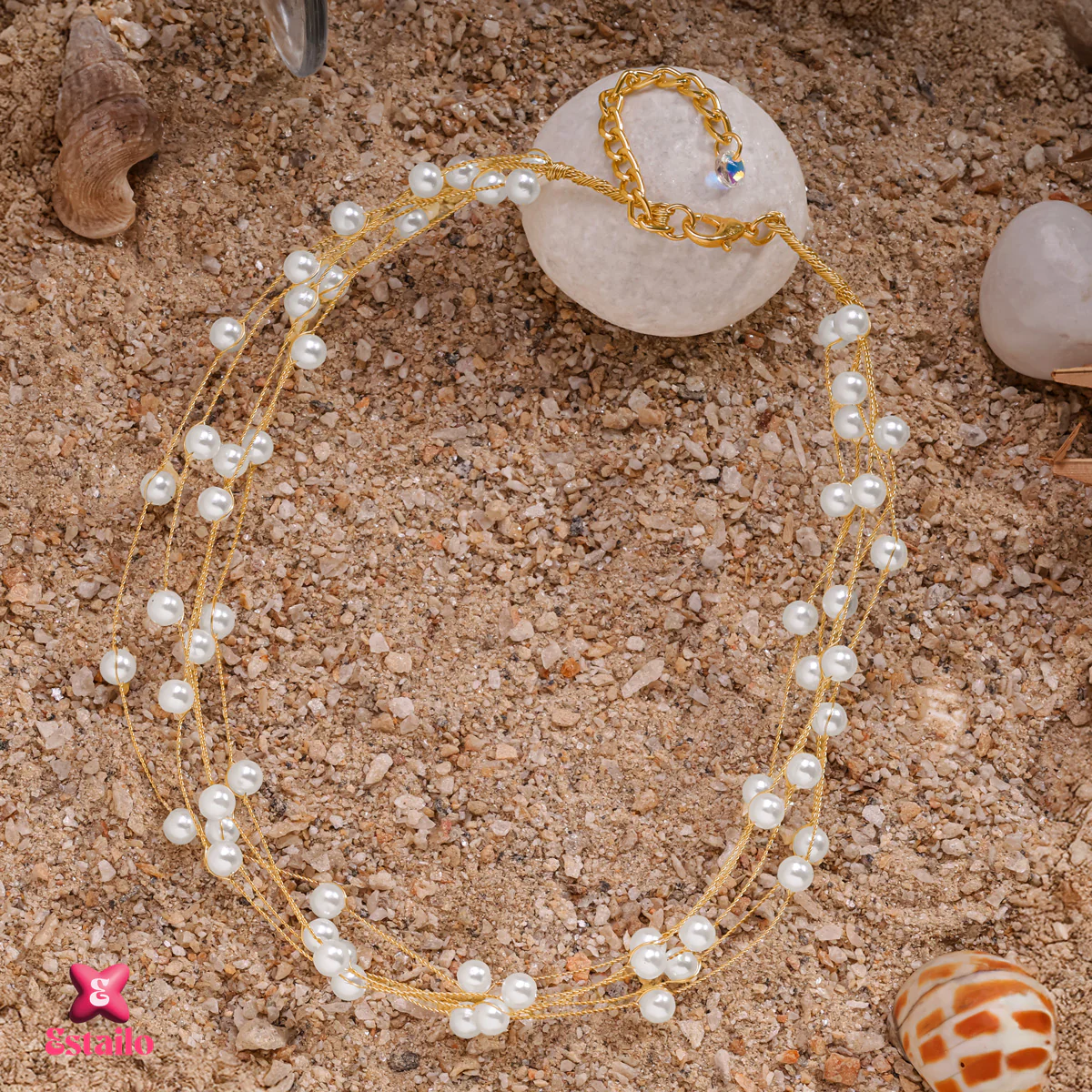 Boho-Chic Pearl Necklace - Image 3