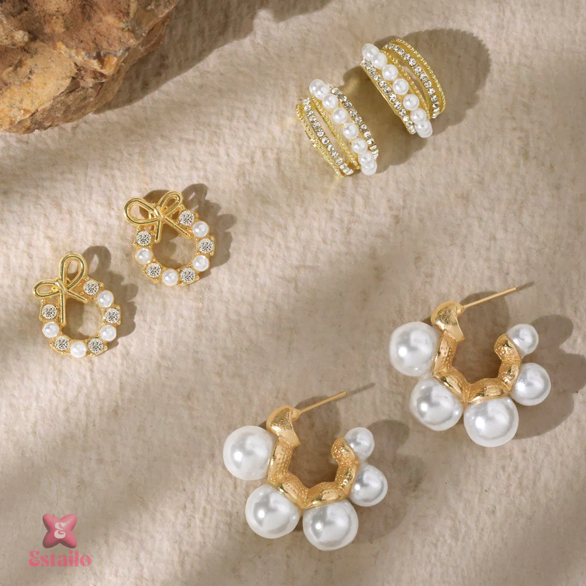 Bow & Bloom Studs Earrings - Image 2