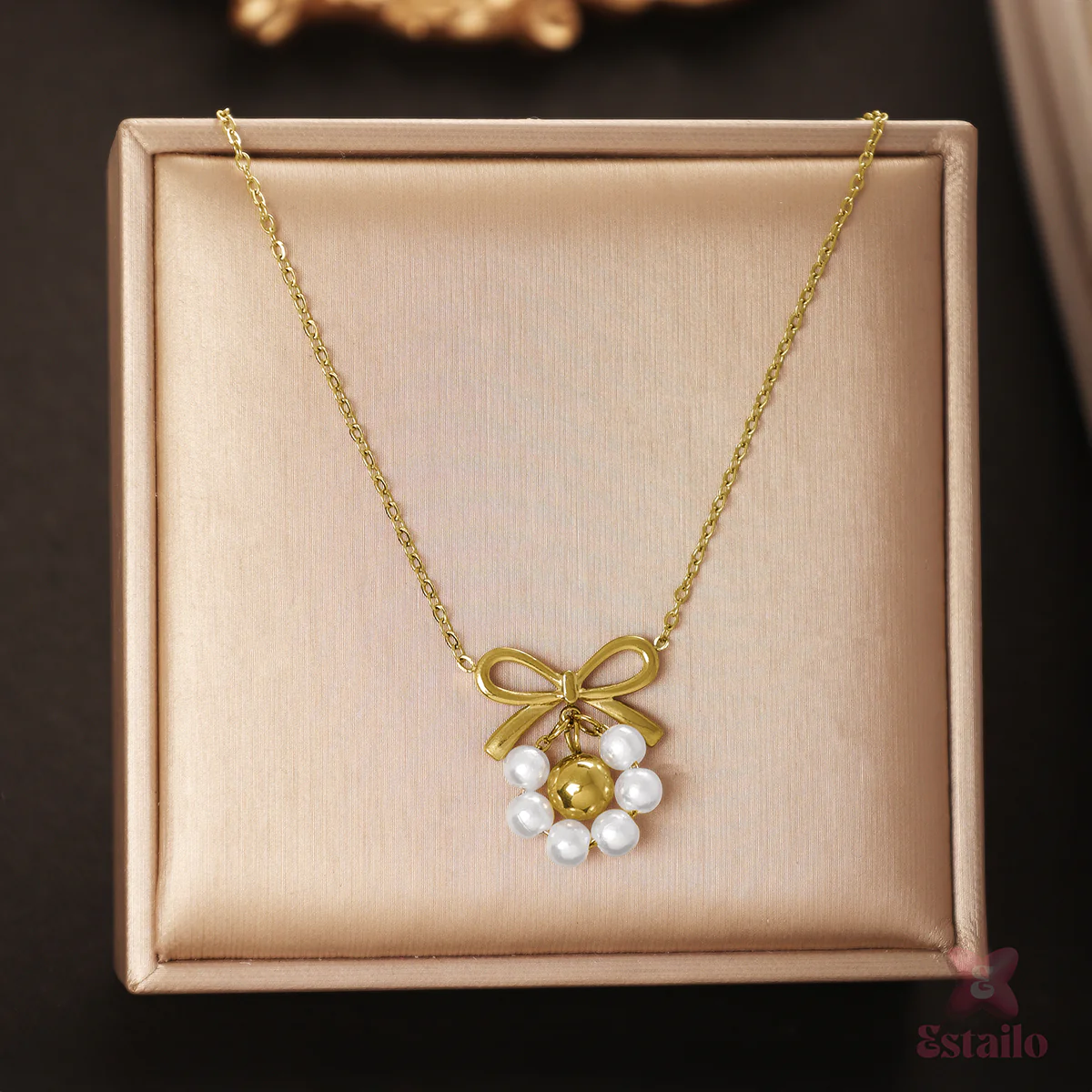 Bowtied Pearl Elegance Necklace