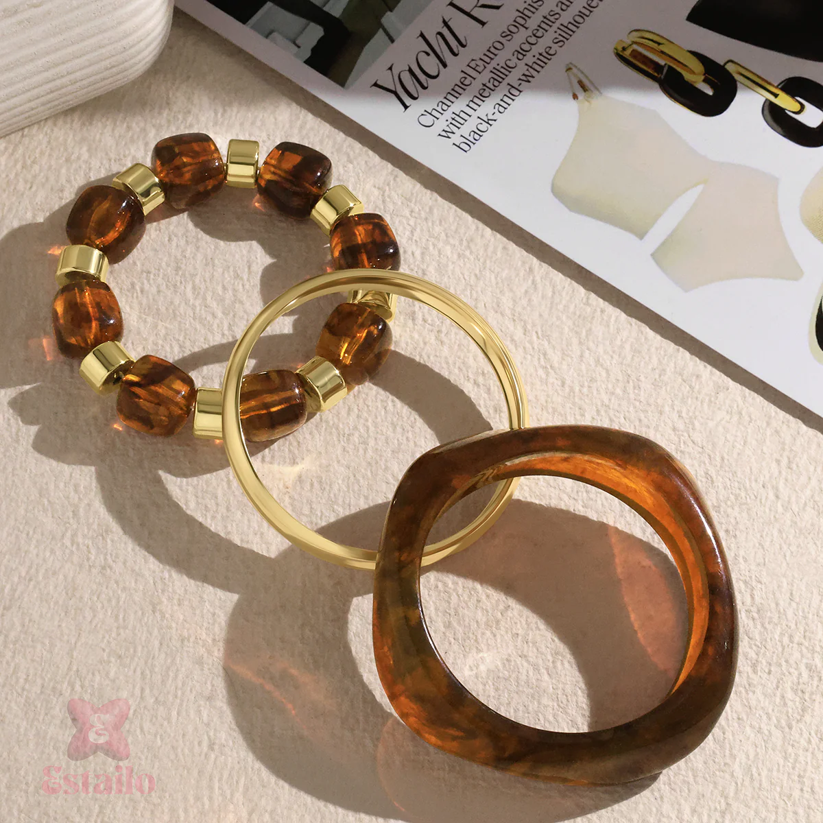 Chunky Stack Bangle Bracelet - Image 4
