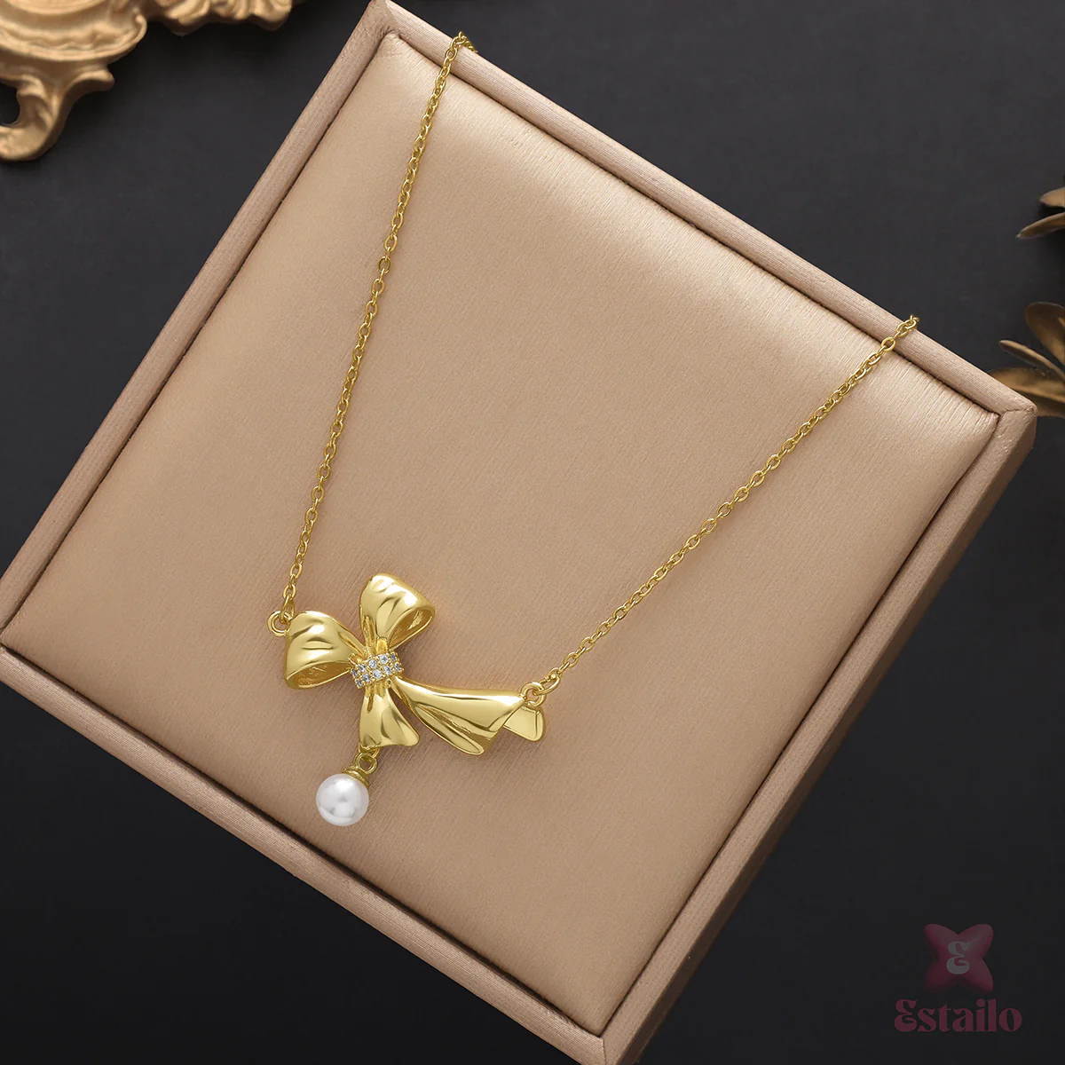 Chunky Pearl Knot Necklace - Image 2