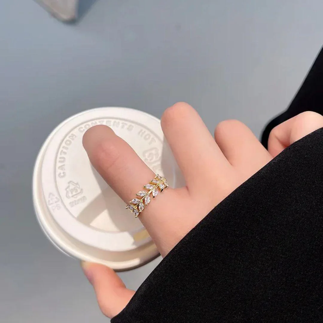 Dazzling Dainty Leaf Ring - Image 2