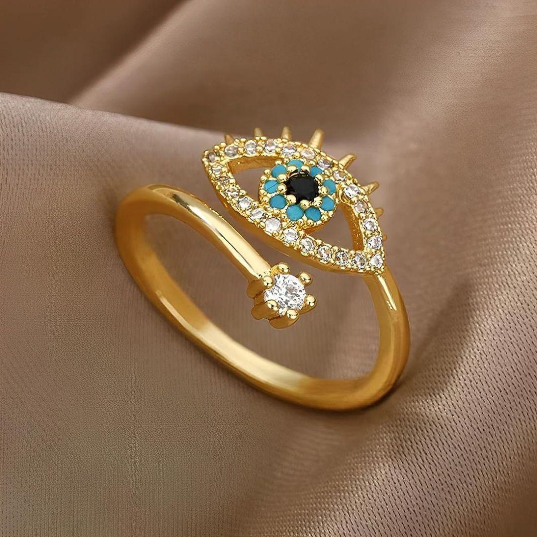 Exquisite Evil Eye Gold Ring - Image 3