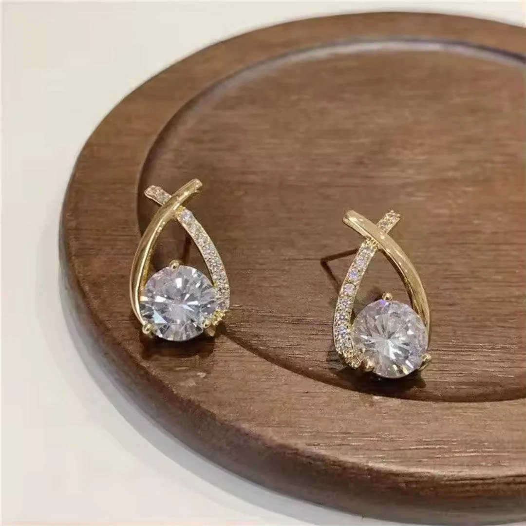 Cross Bling Minimal Earrings - Image 6