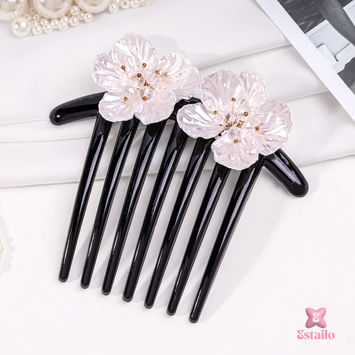 Crystal Bloom Hair Comb - Image 2