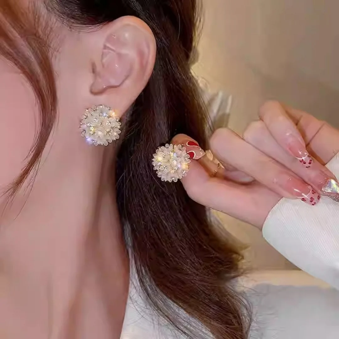 Crystal Bloom Studs Earrings - Image 2