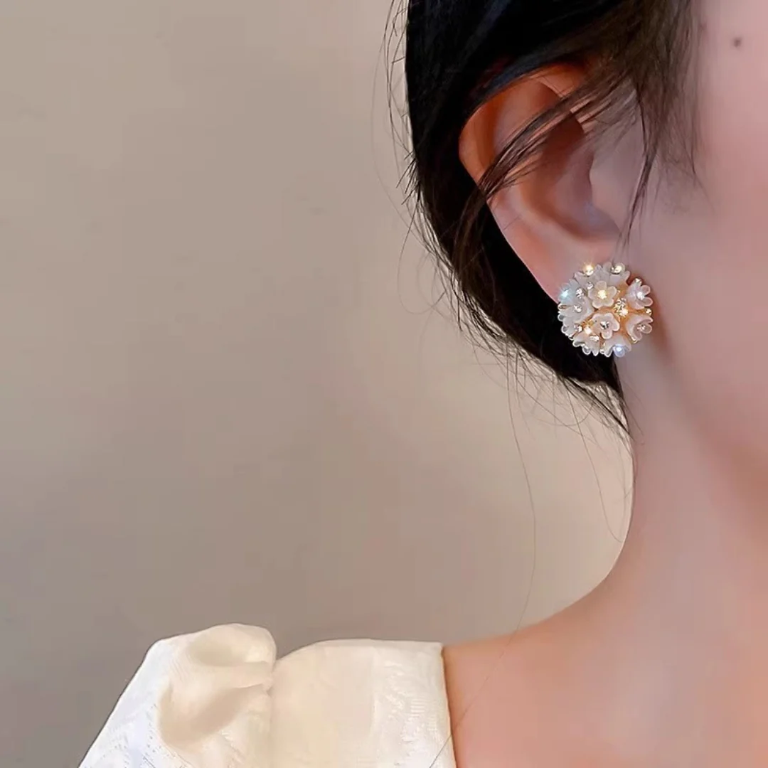 Crystal Bloom Studs Earrings - Image 3