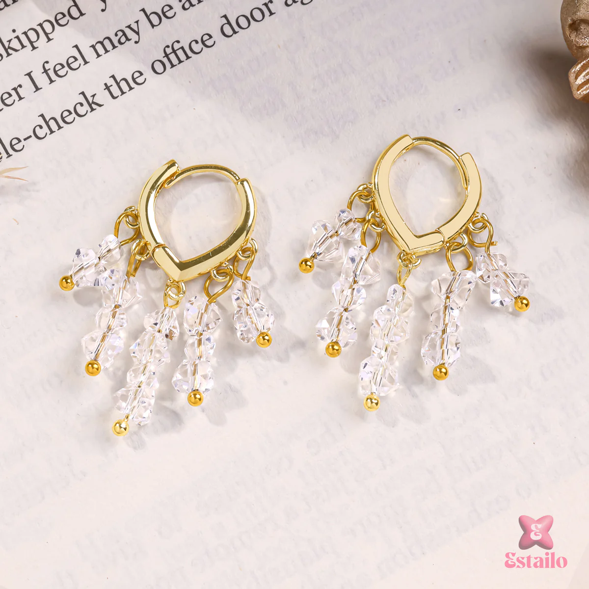 Crystal Cascade Hoops Earring - Image 2