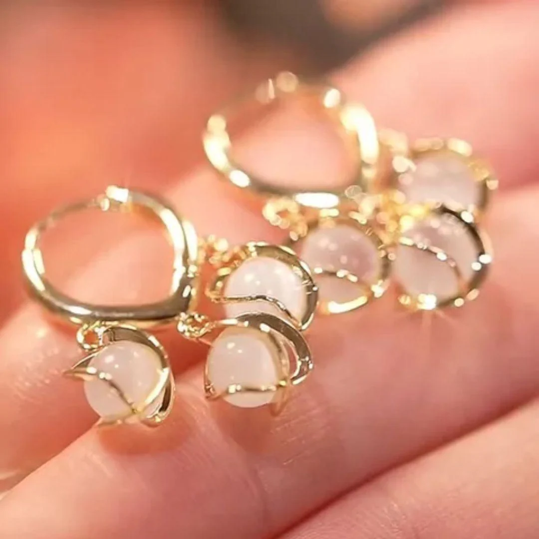Cozy Crystal Hoop Earrings - Image 3