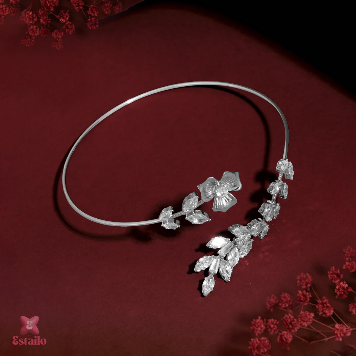 Crystal Glamour Solitaire Arm Cuff - Image 2