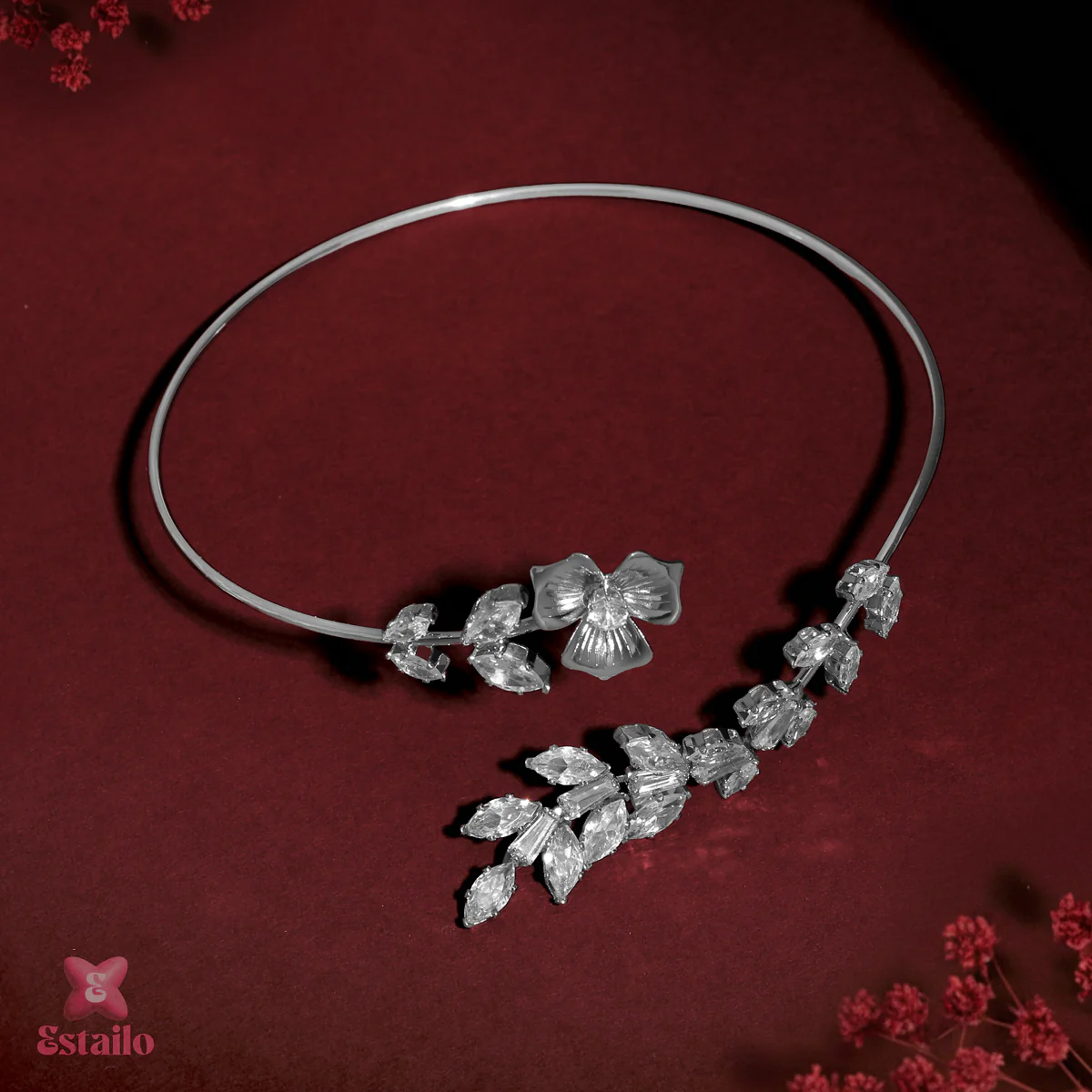 Crystal Glamour Solitaire Arm Cuff - Image 4