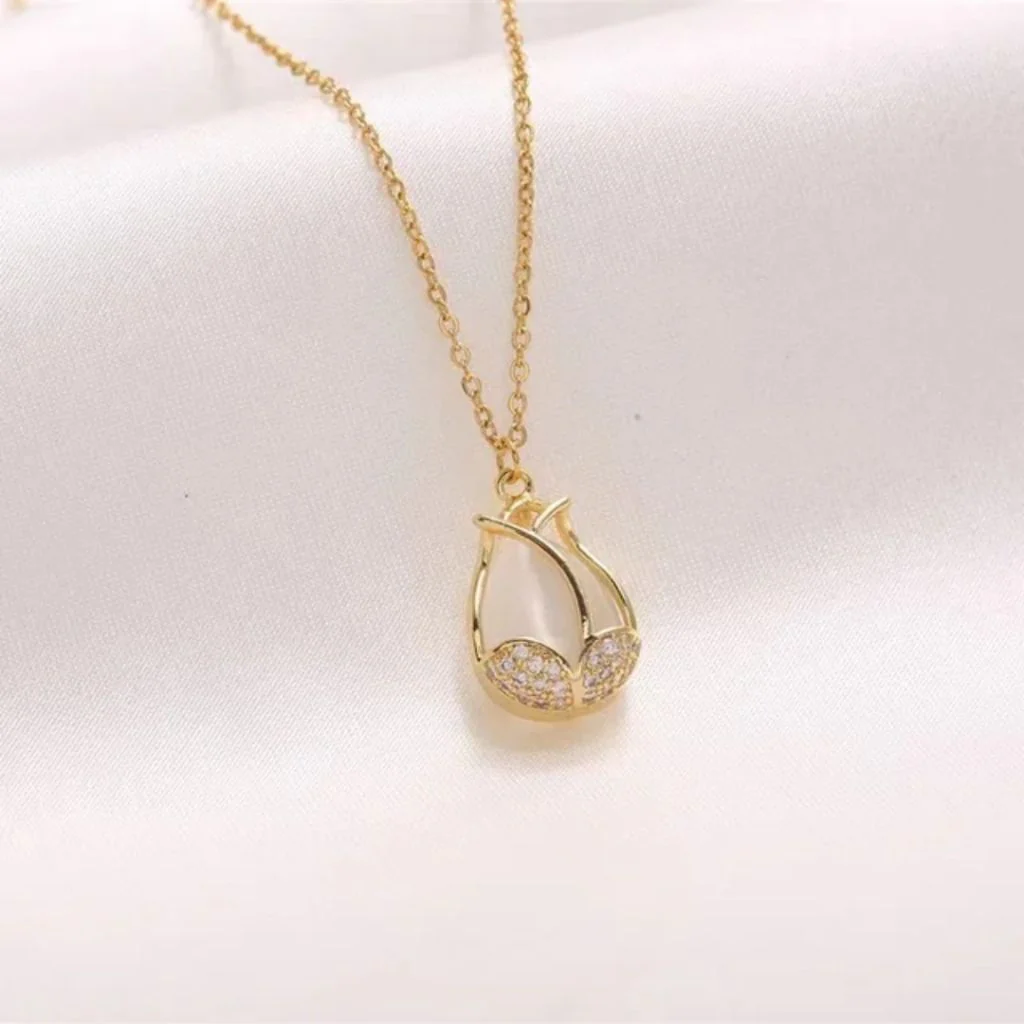 Dainty Tulip Necklace - Image 5