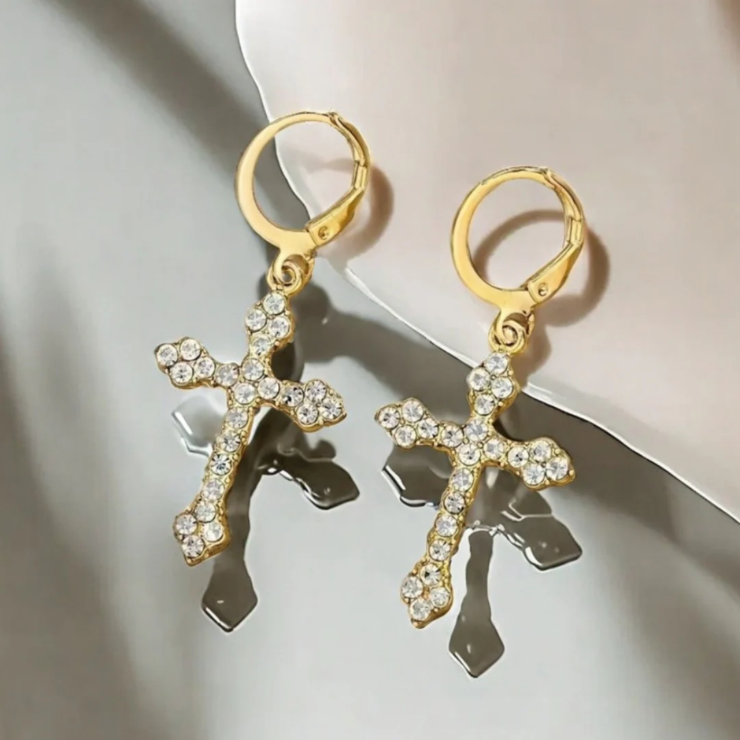 Divine Radiance Cross Earrings - Image 4