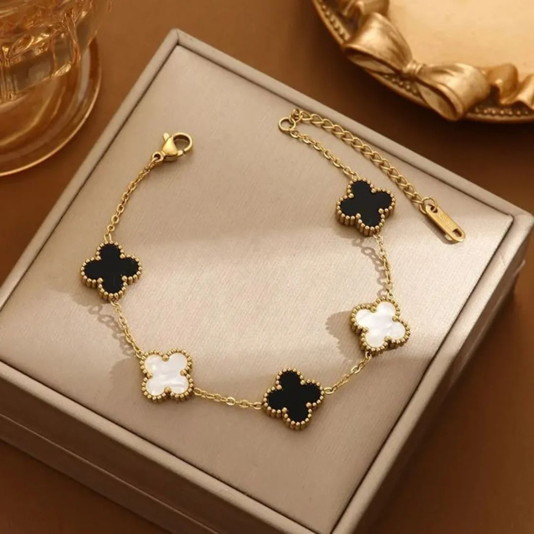 Dual Tone Clover Bracelet