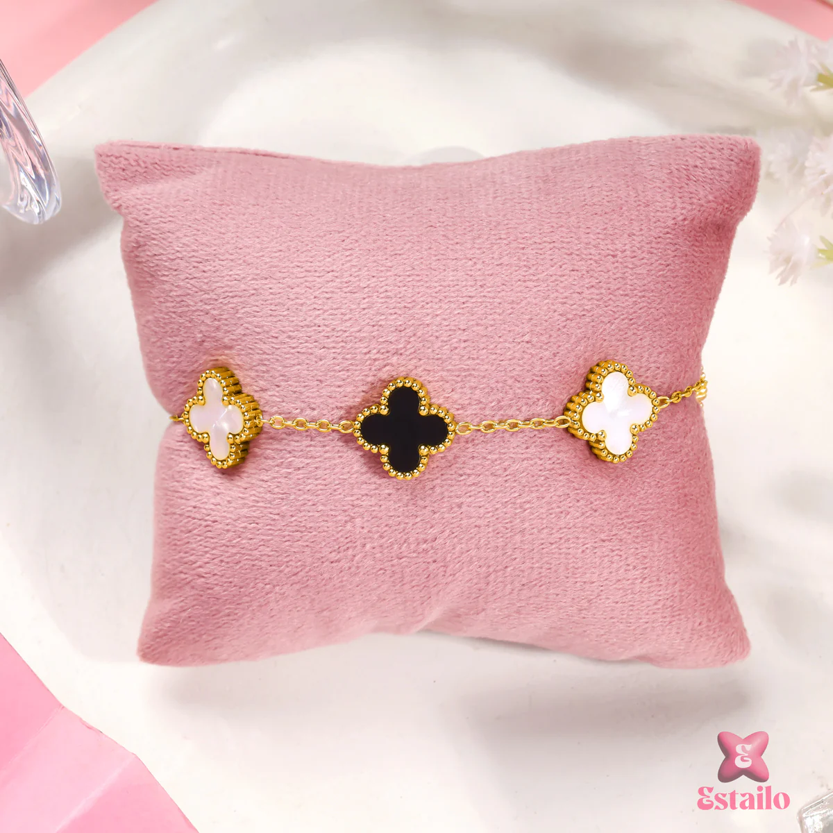 Dual Tone Clover Bracelet - Image 2