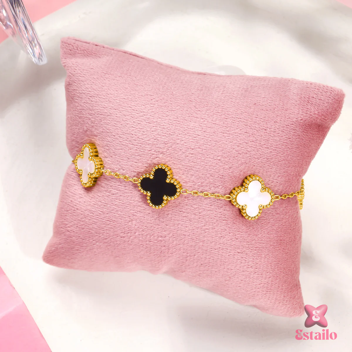 Dual Tone Clover Bracelet - Image 3