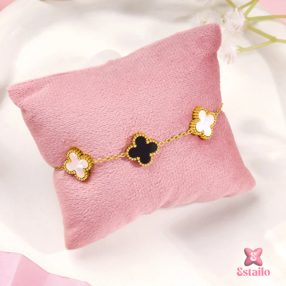 Dual Tone Clover Bracelet - Image 4