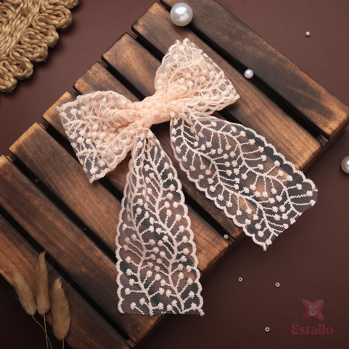 Elegant Blush Bow Clip