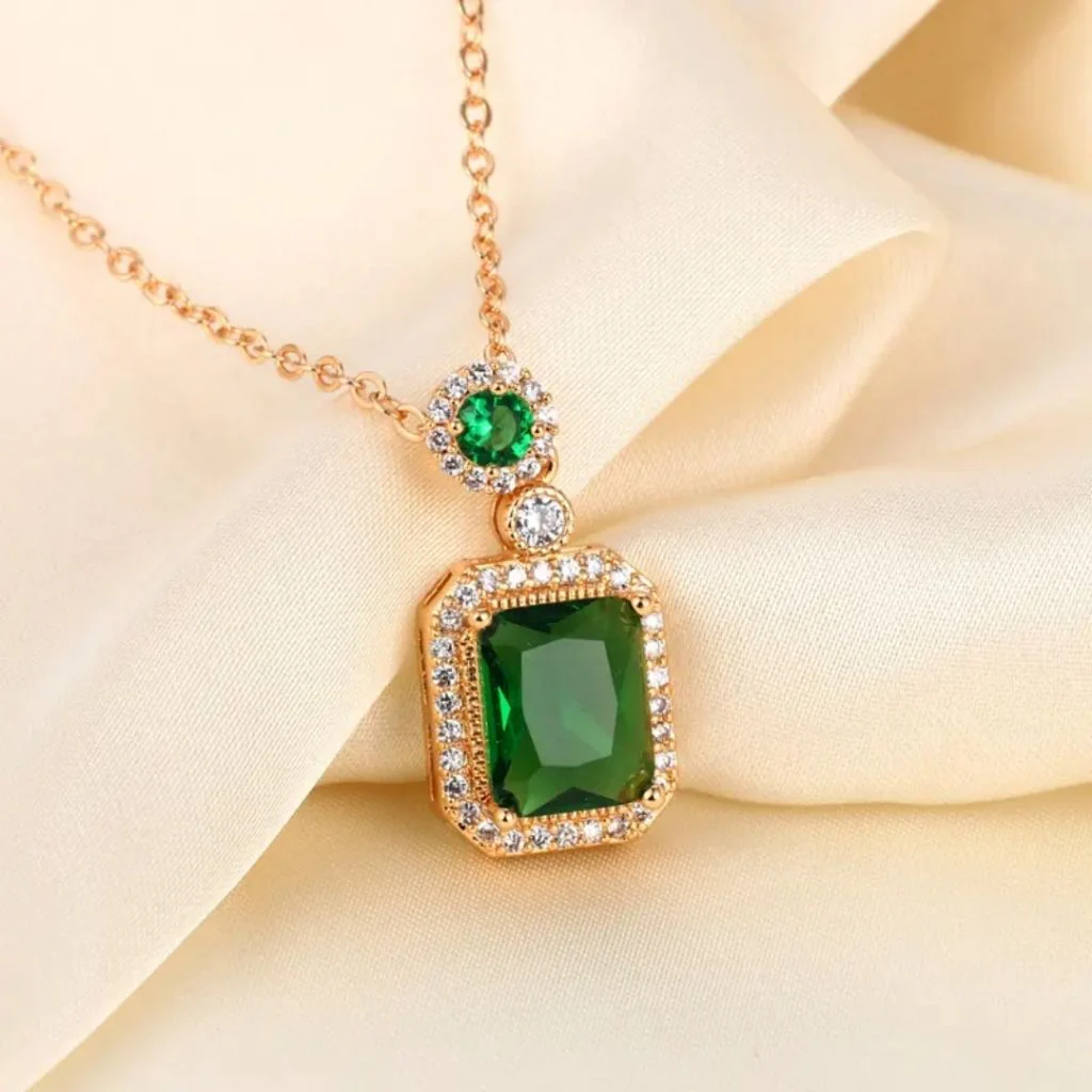 Emerald Drip Necklace - Image 5