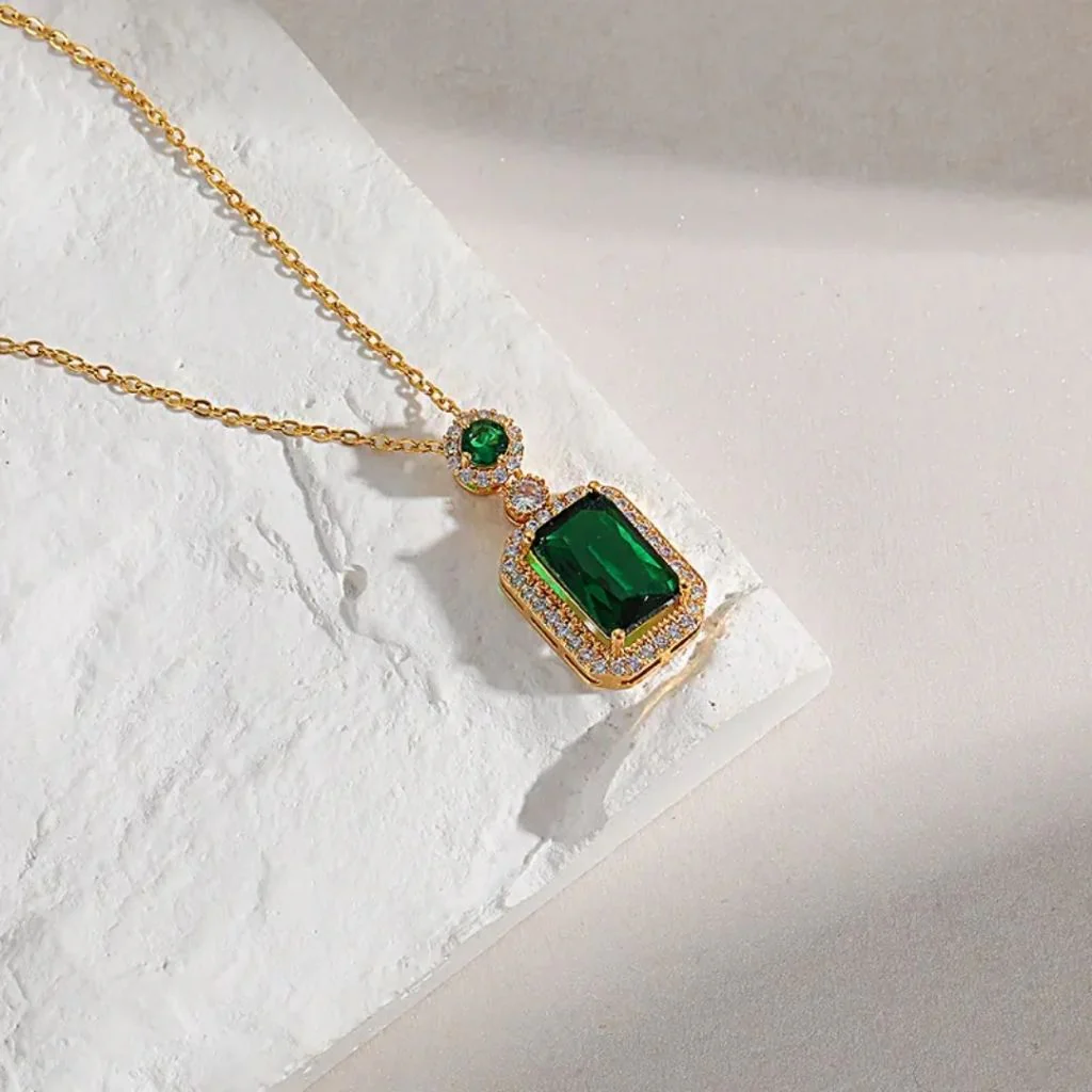 Emerald Drip Necklace - Image 7