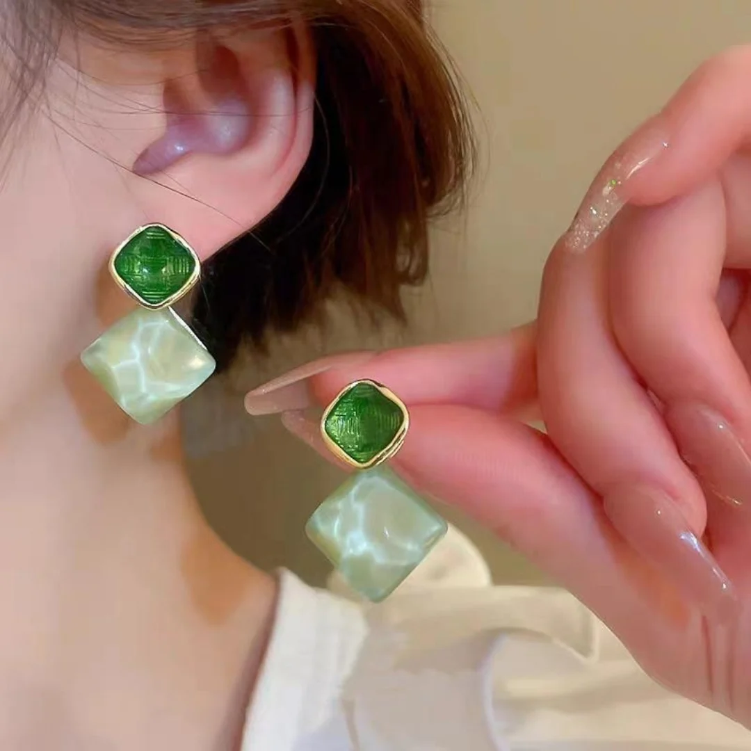 Emerald Envy Drops Earrings - Image 3