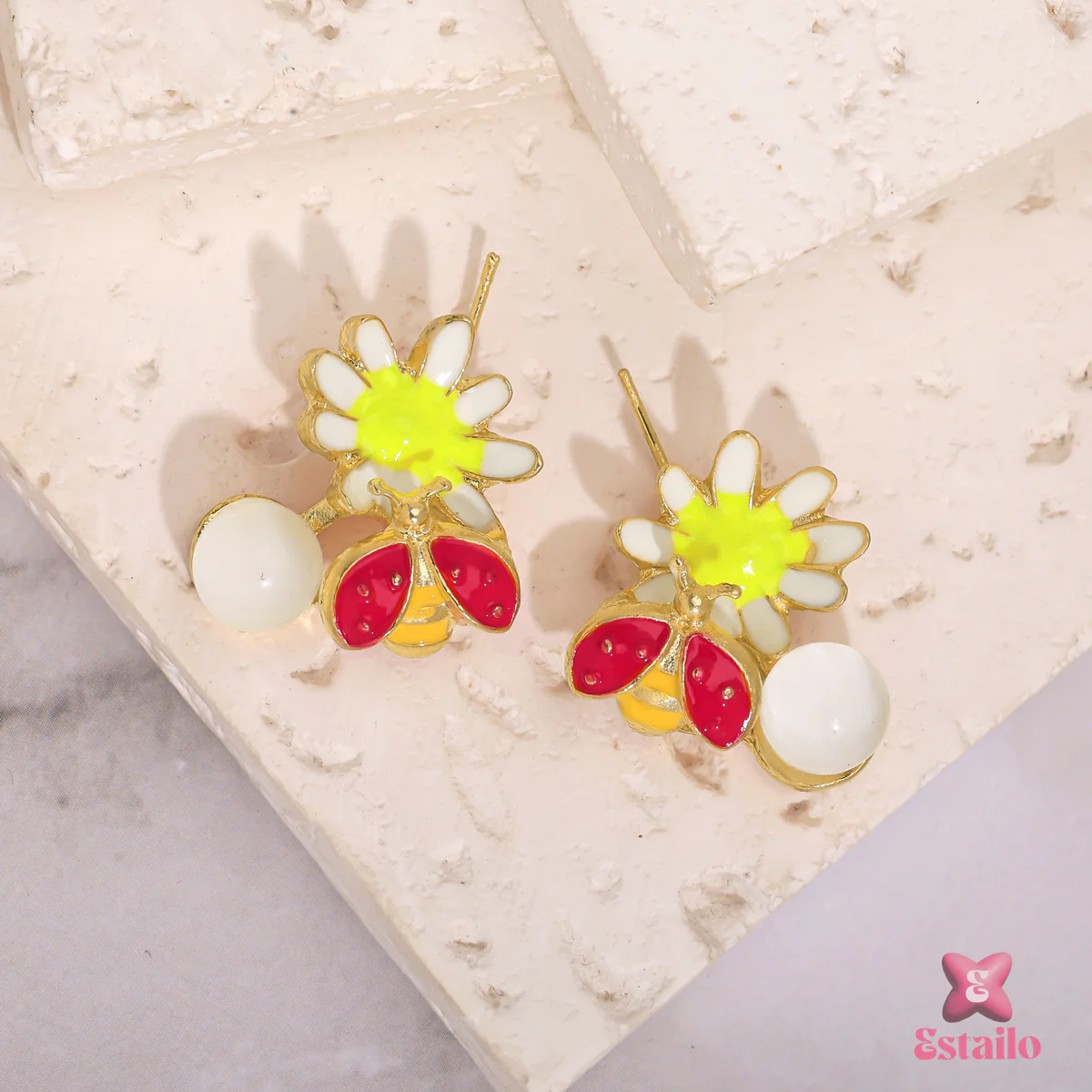Enamel Meadow Earrings - Image 3