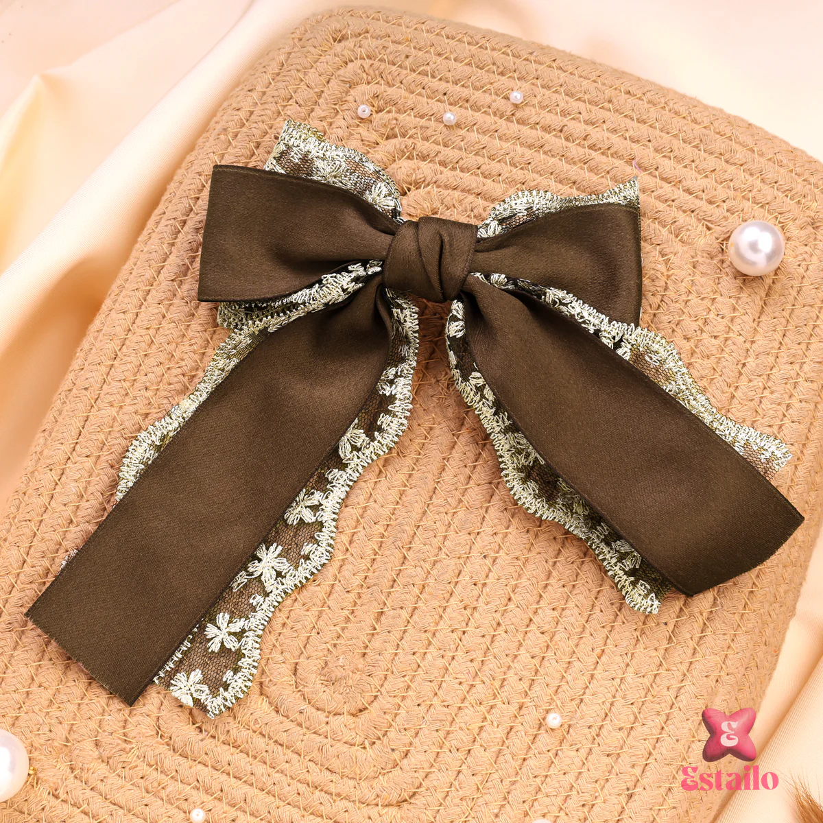 Espresso Elegance Bow Clip - Image 2