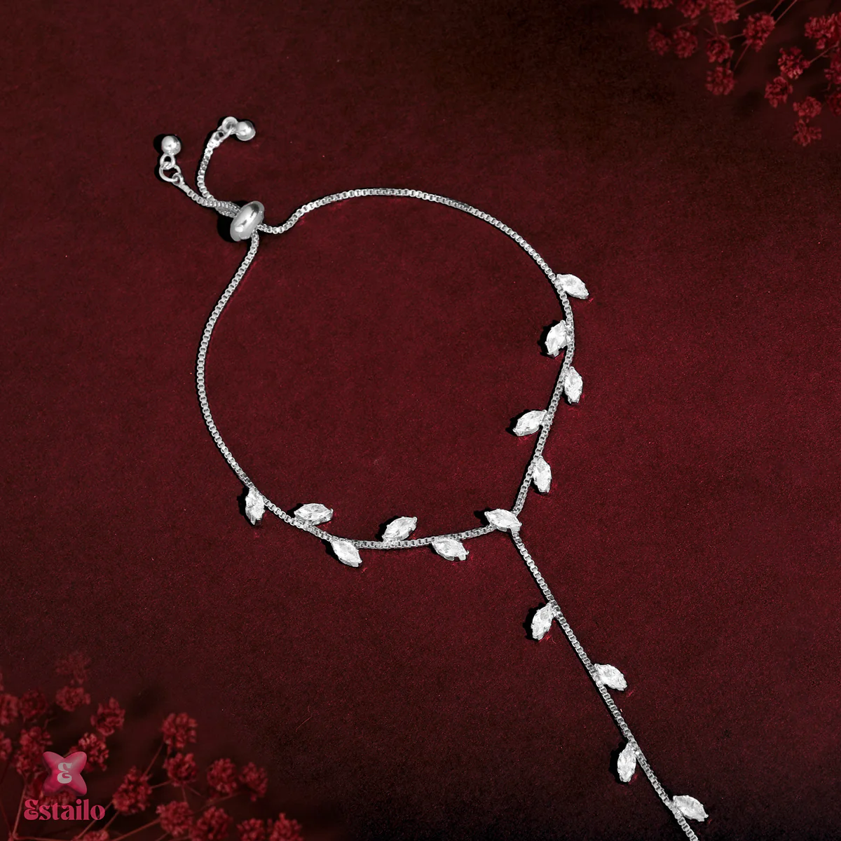 Ethereal Blossom Solitaire Hand Jewellery - Image 4