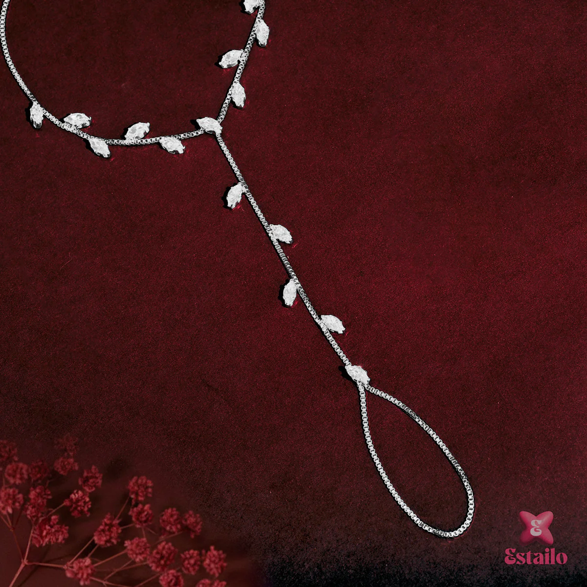 Ethereal Blossom Solitaire Hand Jewellery - Image 5