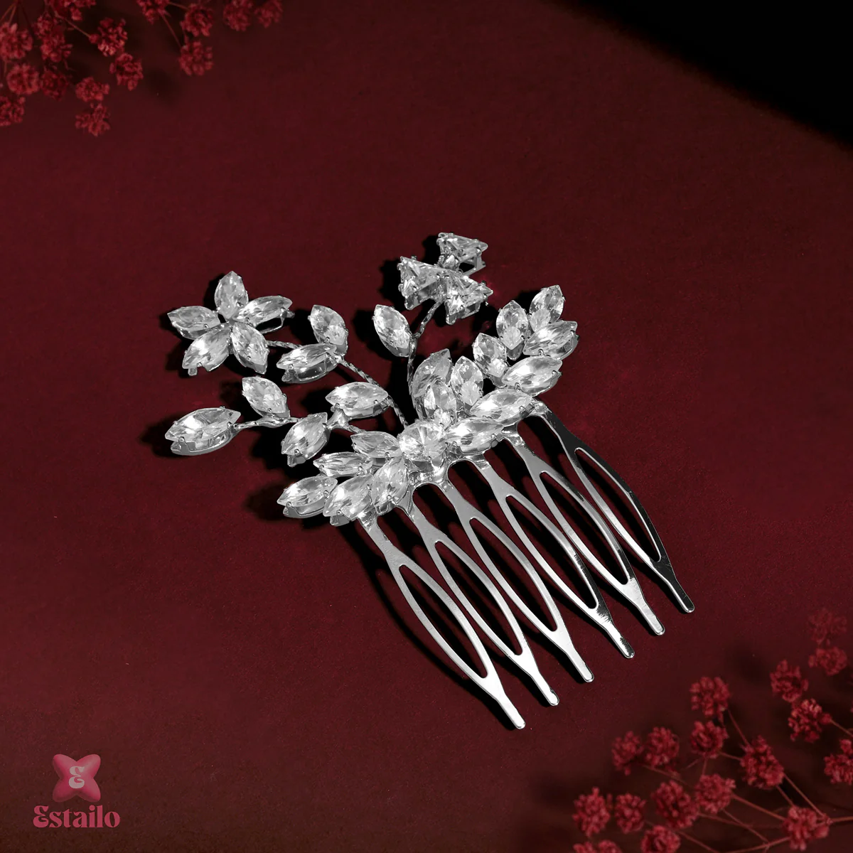 Fairy Blossom Solitaire Hair Comb - Image 2