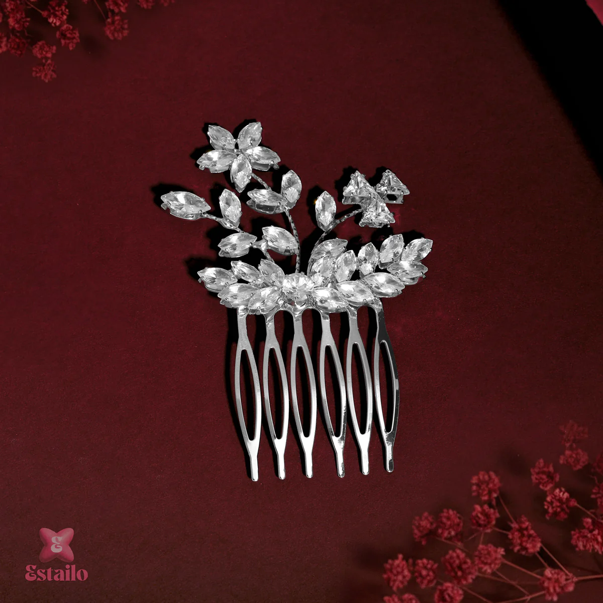 Fairy Blossom Solitaire Hair Comb - Image 4
