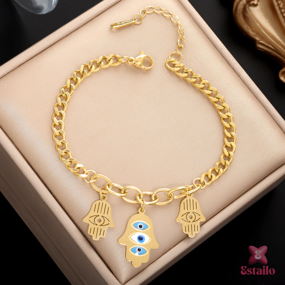 Fatima's Hand Protection Charm Bracelet - Image 2