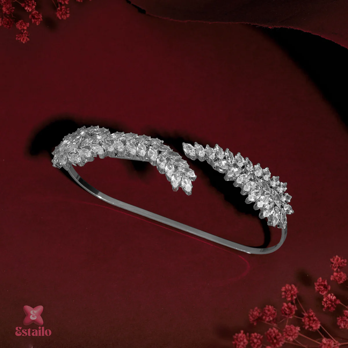 Floral Spark Solitaire Hand Jewellery - Image 2