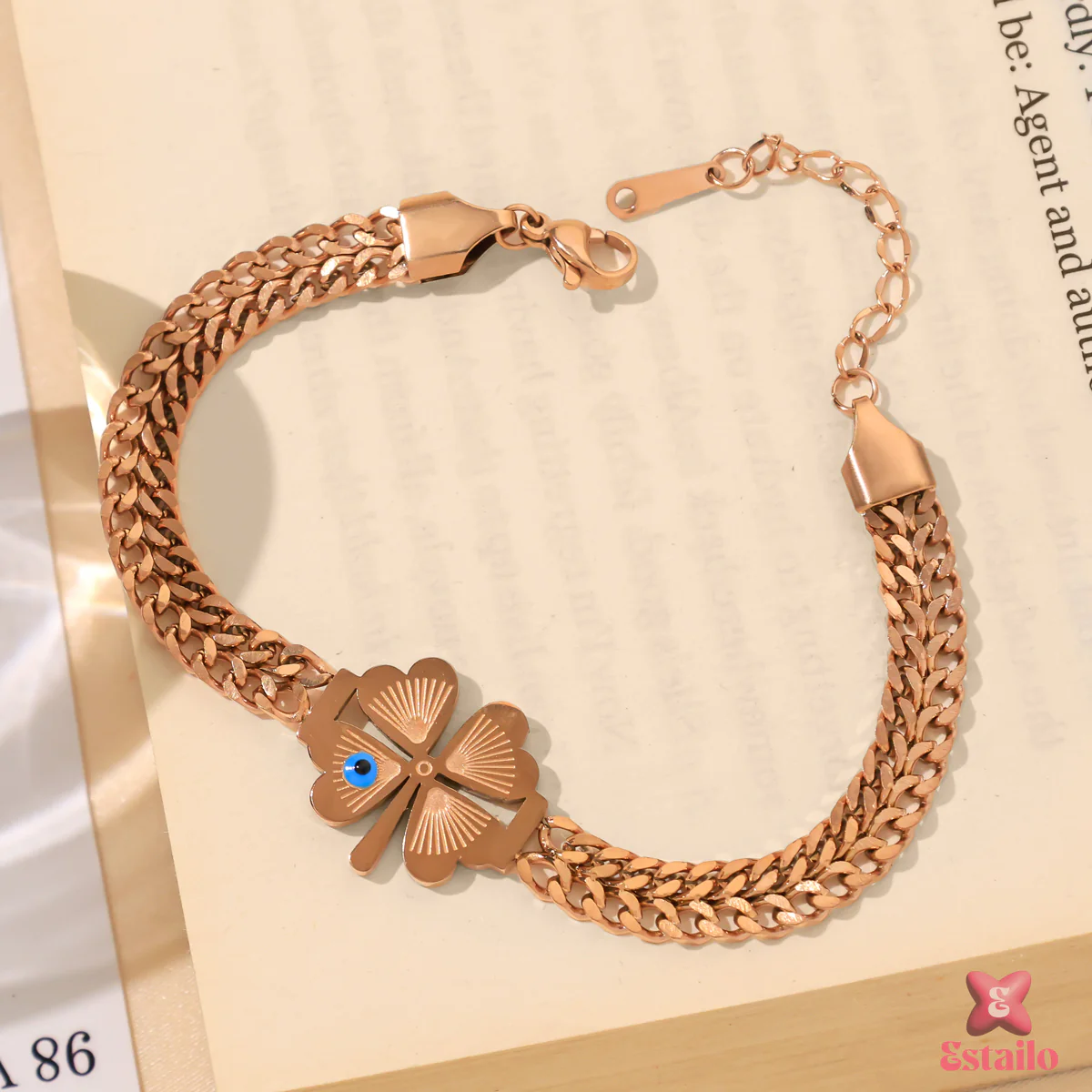 Four-Leaf Lucky Eye Bracelet - Image 3