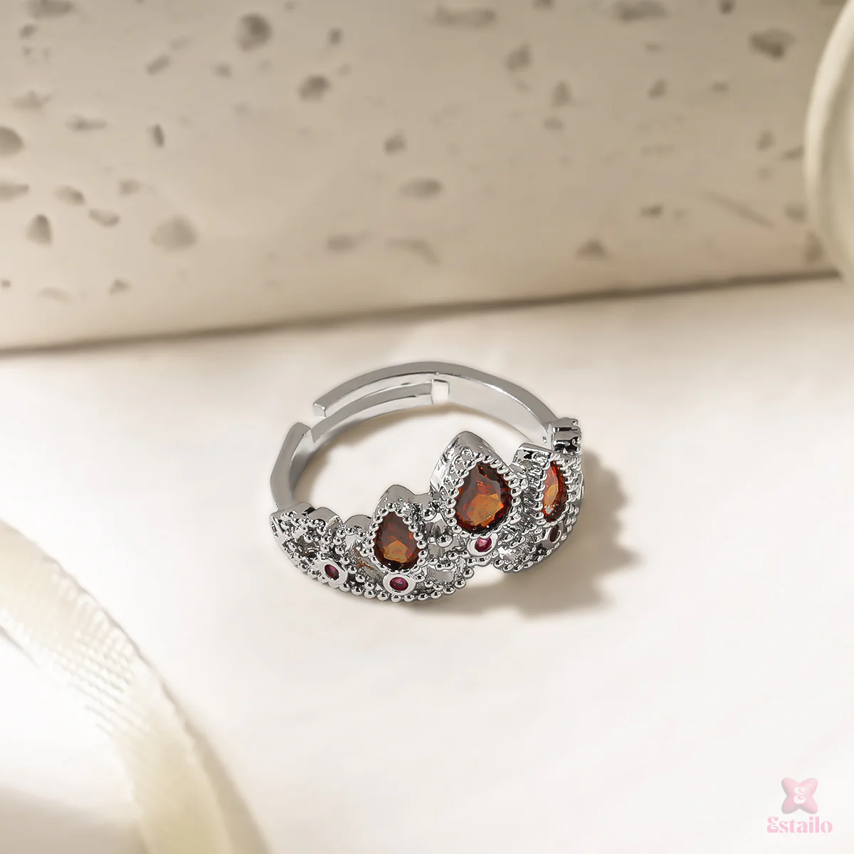 Garnet Crown Ring - Image 3