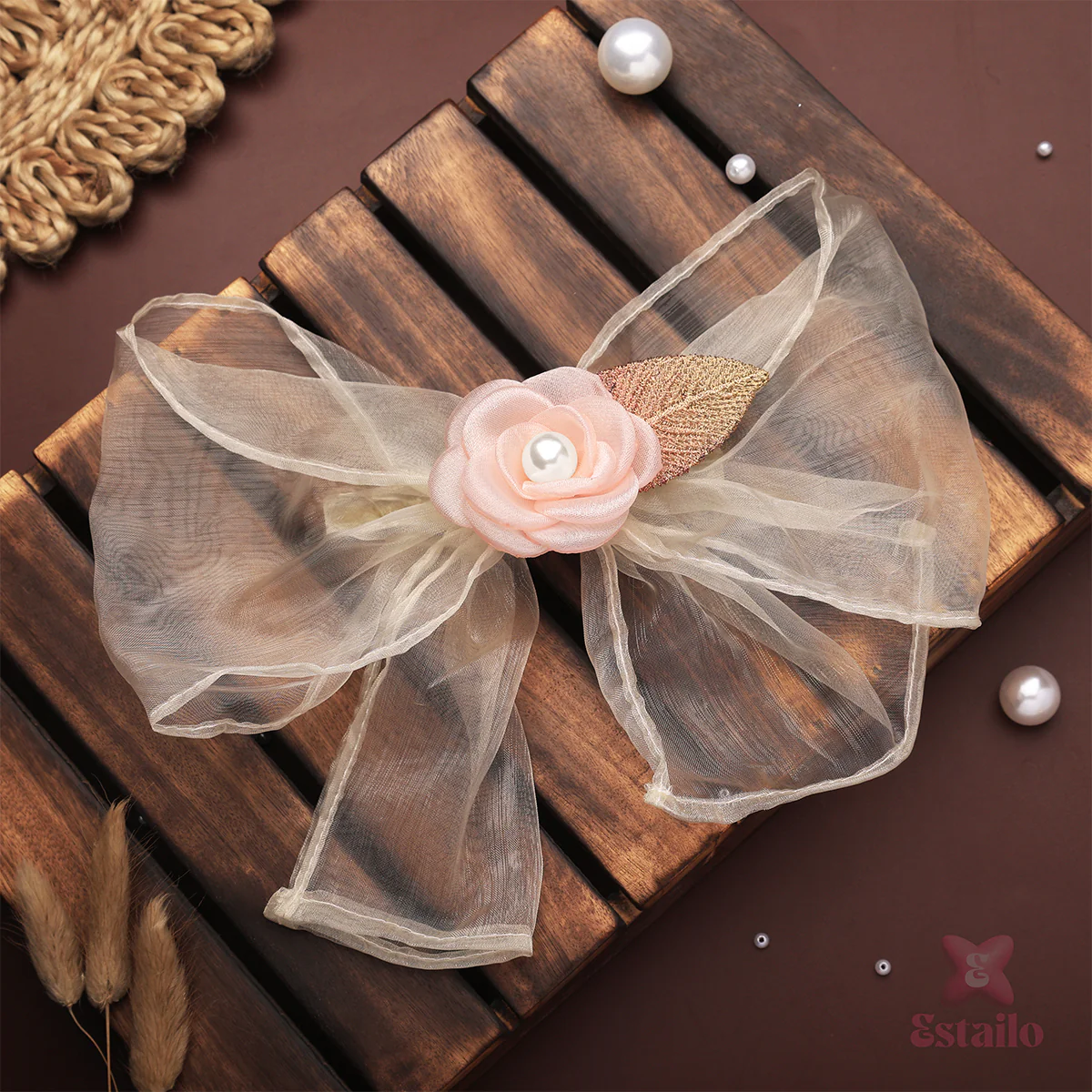 Gauzy Rose Hair Clip