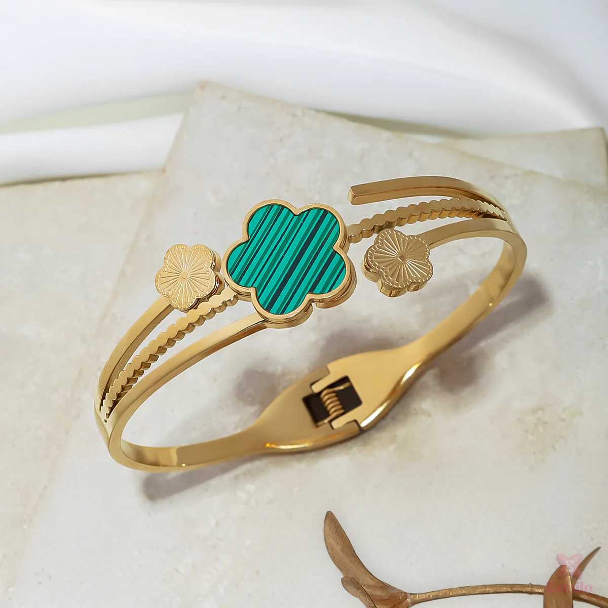 Gilded Clover Charm Bracelet - Image 2