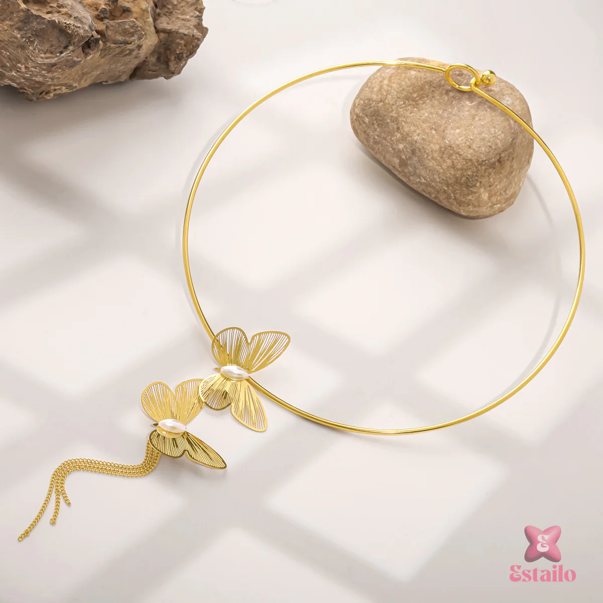 Gilded Embrace Butterfly Necklace - Image 3