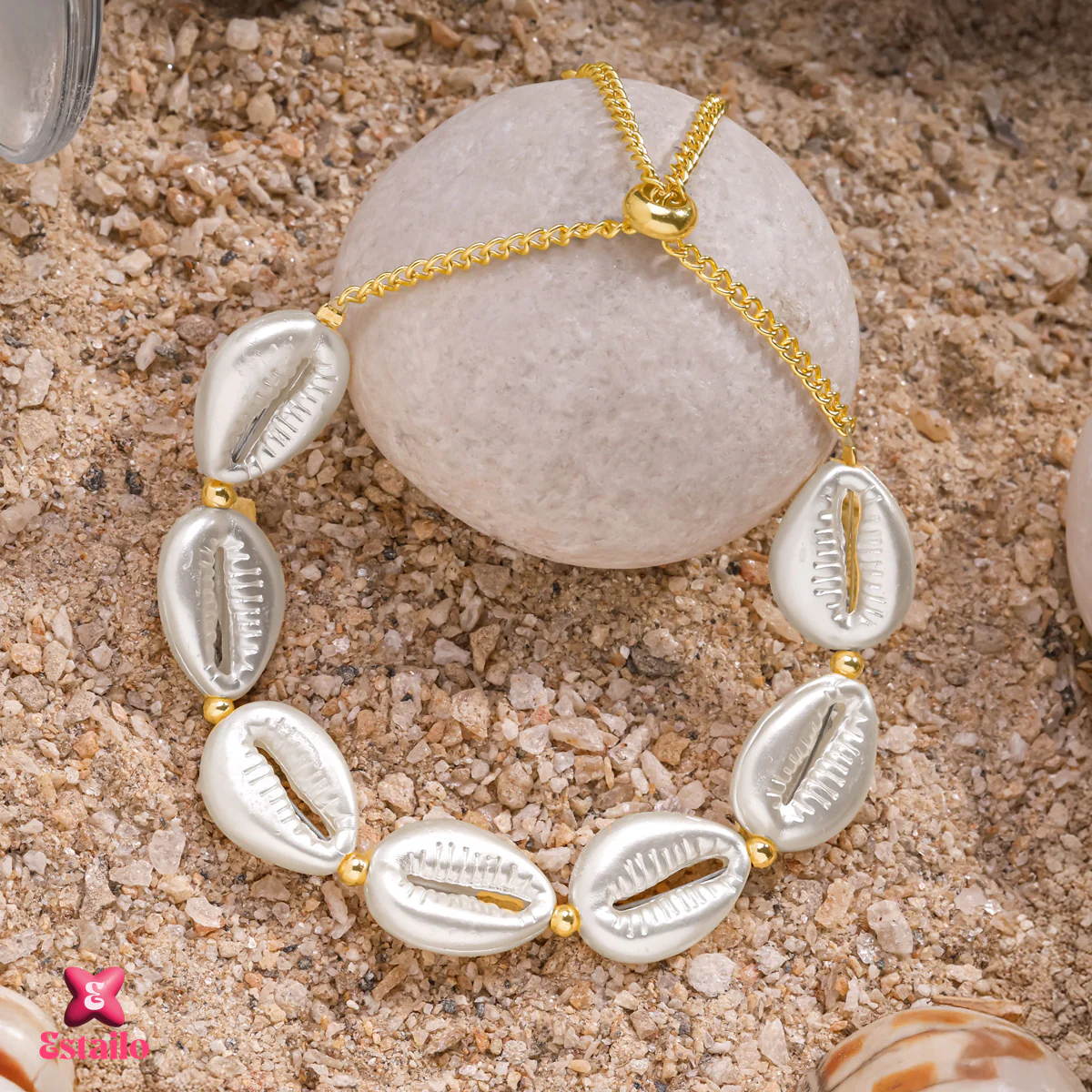 Gilded Shell Cascade Bracelet - Image 2