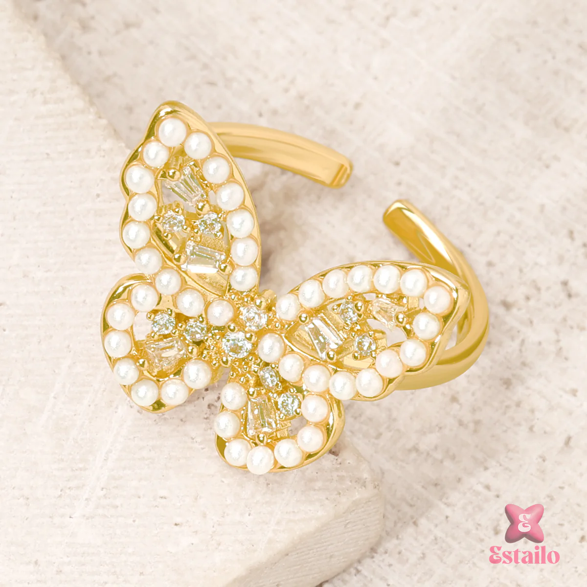 Gilded Wings Pearl Ring - Image 2