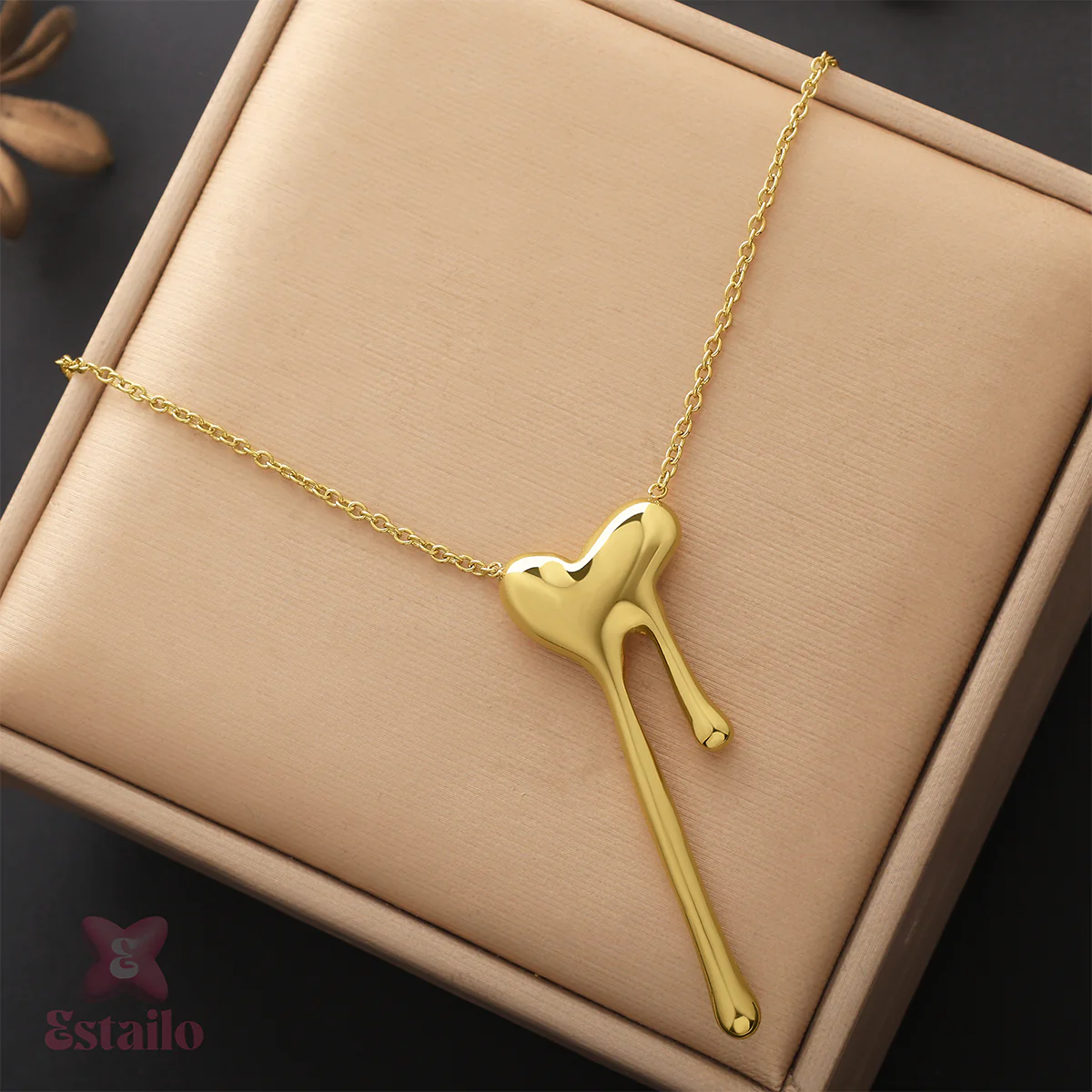 Gold Shine Heart Necklace - Image 2
